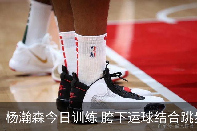 杨瀚森今日训练 胯下运球结合跳步突破流畅自如